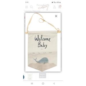 Welcome Baby Banner - BLUE WHALE